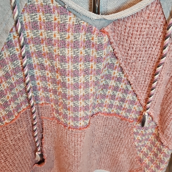 Oli & Hali Gray and Pink Patchwork Hoodie - Picture 2 of 7